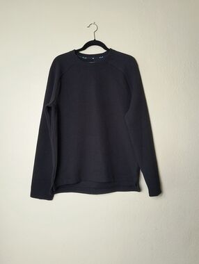 FLX L Black Textured Crewneck Sweatshirt